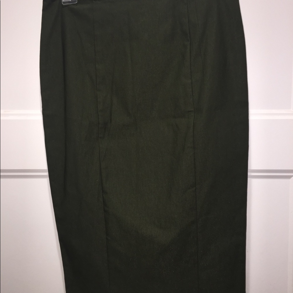 CR Olive Zip Pencil Skirt